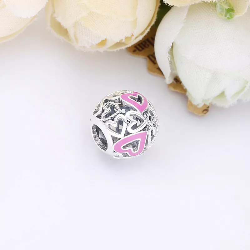 (resim) Pandora Pembe Openwork Serbest Kalp Charm - 798677C01 - Görüntüle 4