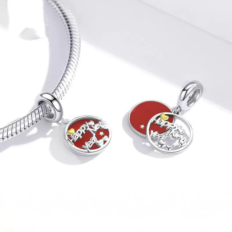 (resim) Pandora tarzı Yeni Yılın Kutlu Olsun Sallantılı Charm - SCC1718 - Görüntüle 2