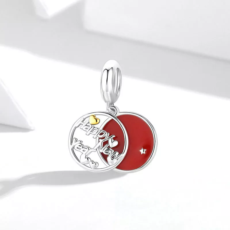 (resim) Pandora tarzı Yeni Yılın Kutlu Olsun Sallantılı Charm - SCC1718 - Görüntüle 3