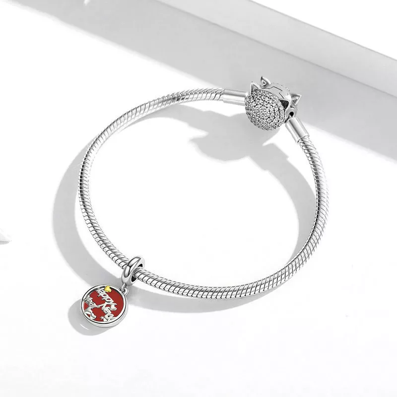 (resim) Pandora tarzı Yeni Yılın Kutlu Olsun Sallantılı Charm - SCC1718 - Görüntüle 4