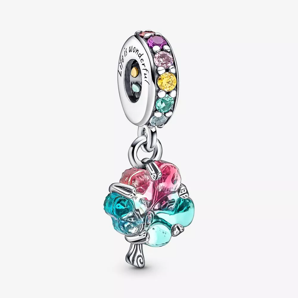 pandora birlik ağacı murano camı asılı küpe 790768c01