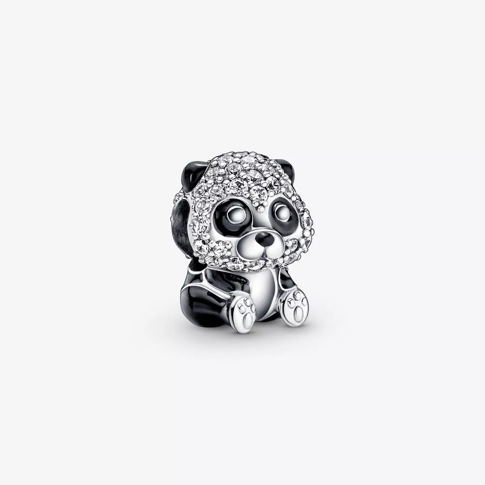 pandora parlak sevimli panda charm 790771c01