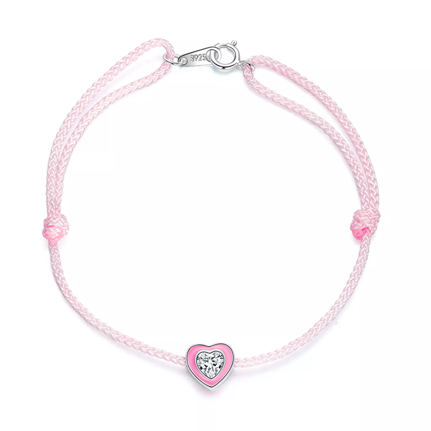 pandora tarzı pembe kalp ayak bileziği sct022