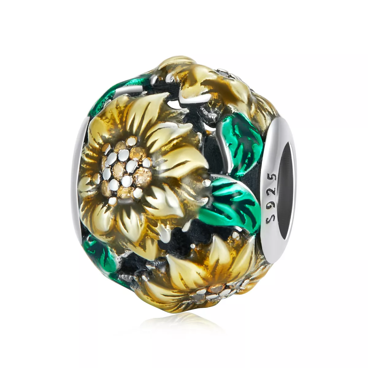 pandora stili ayçiçeği kolye takı scc2209