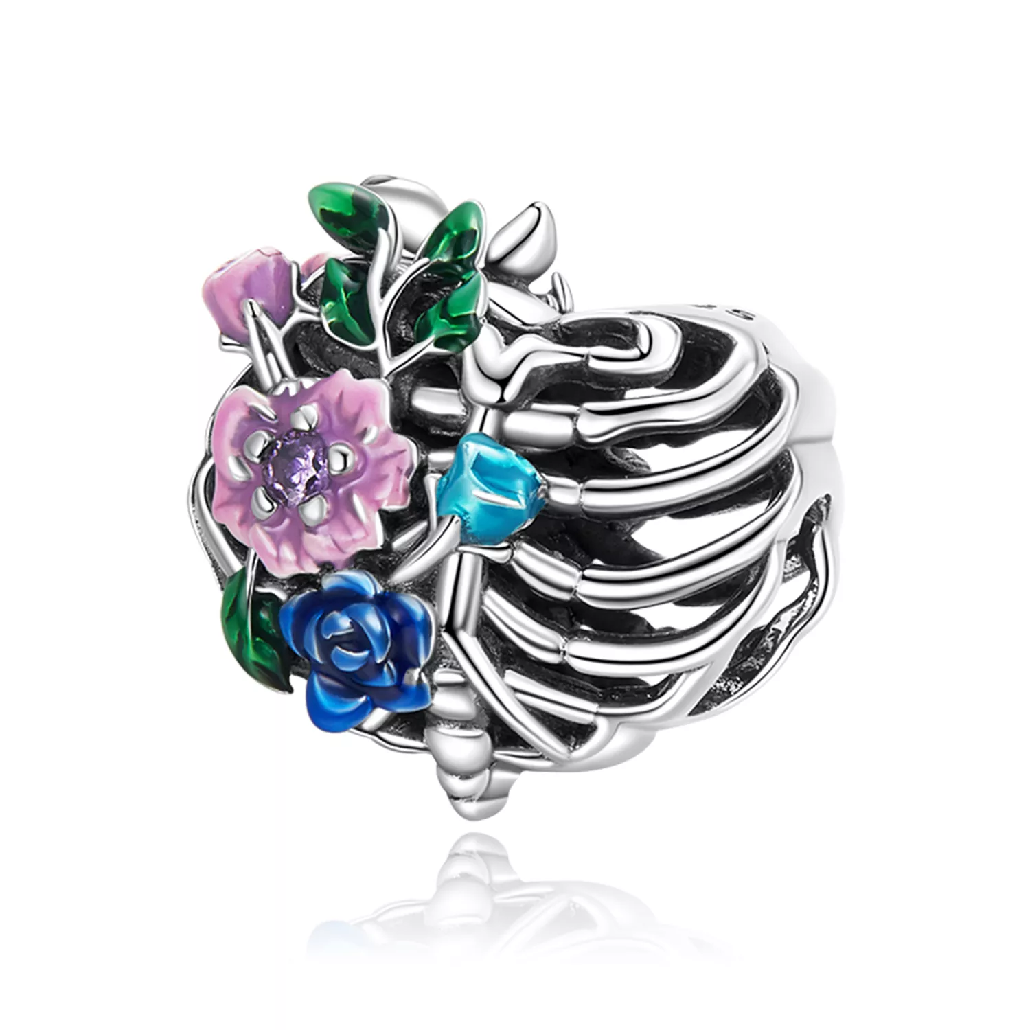 pandora stili aşk kurdele çiçek charm scc2239