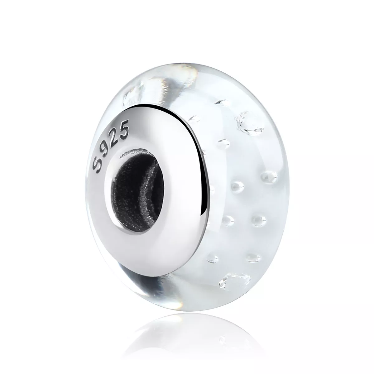 pandora stili beyaz murano cam boncuk scz002
