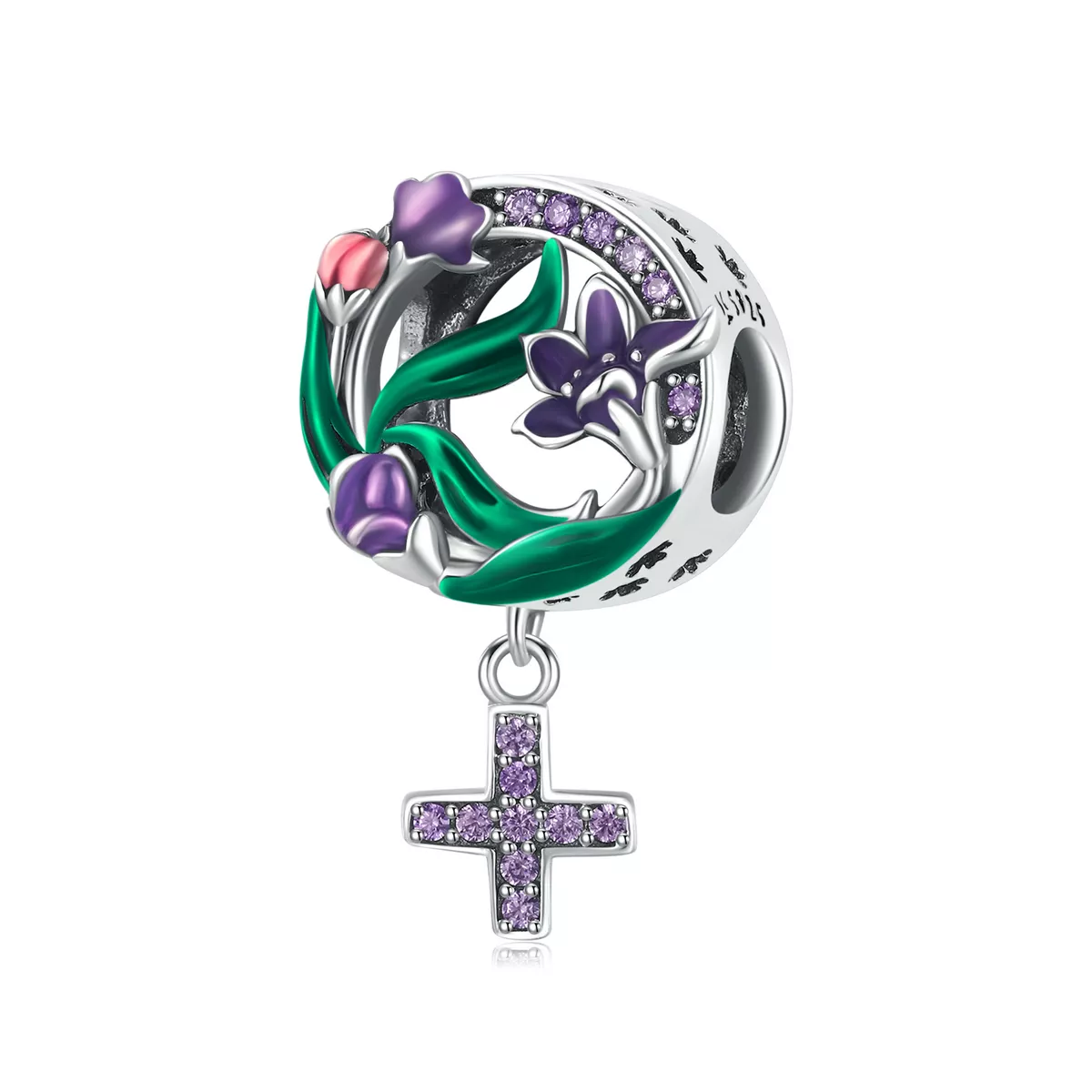pandora stili feminen gücü çiçekli haç şansı scc2142