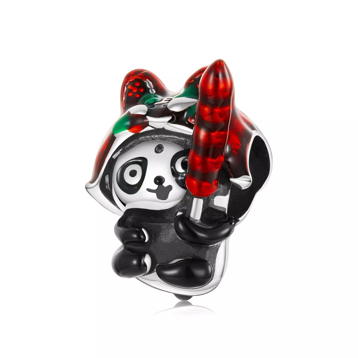pandora tarzı kaplan şapkalı panda charm scc2105