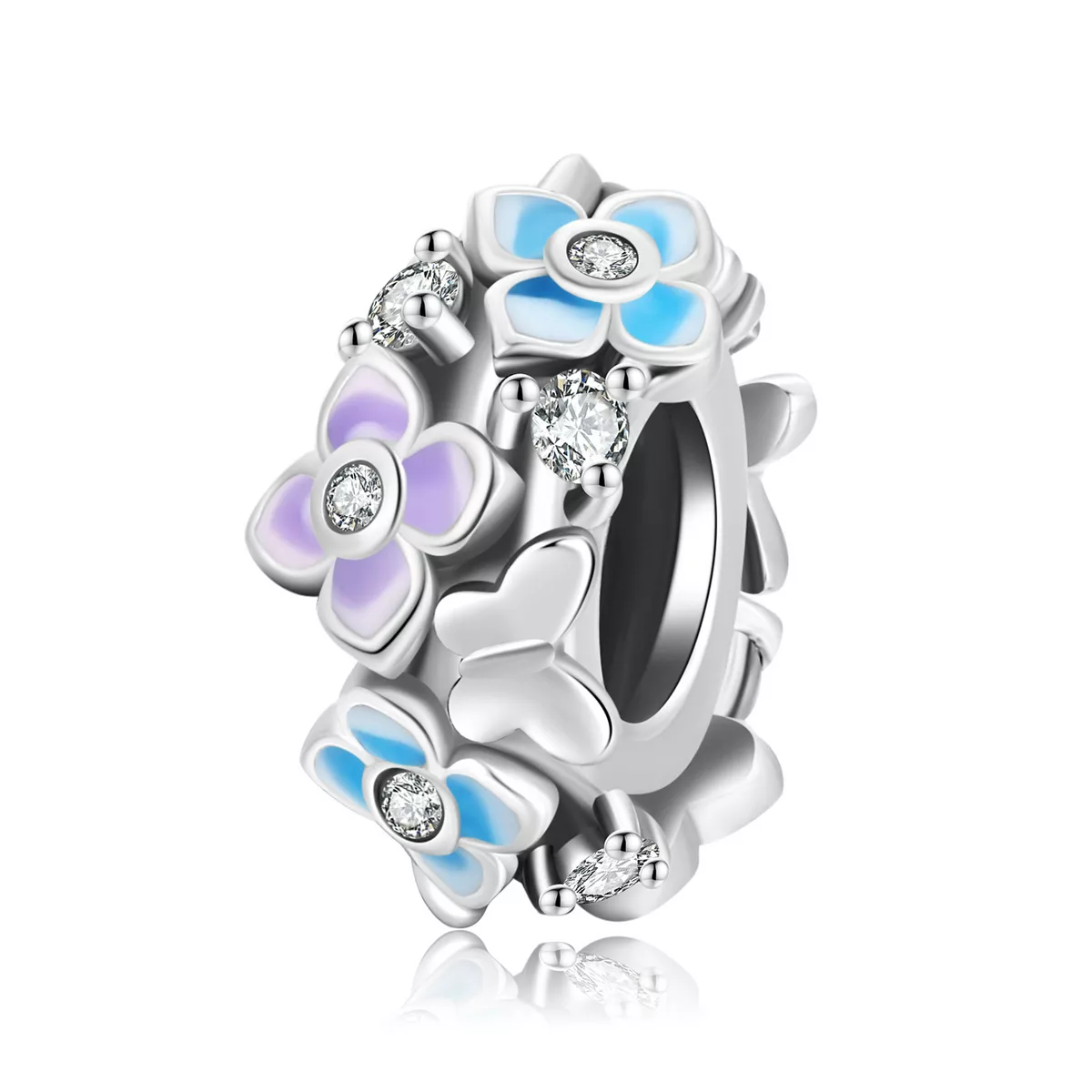 pandora tarzı kelebek aşk çiçeği charm scc2063