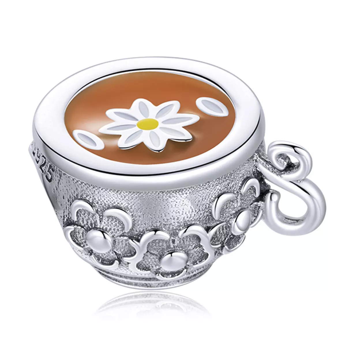 pandora tarzı çiçekli çay bardağı charm scc1915