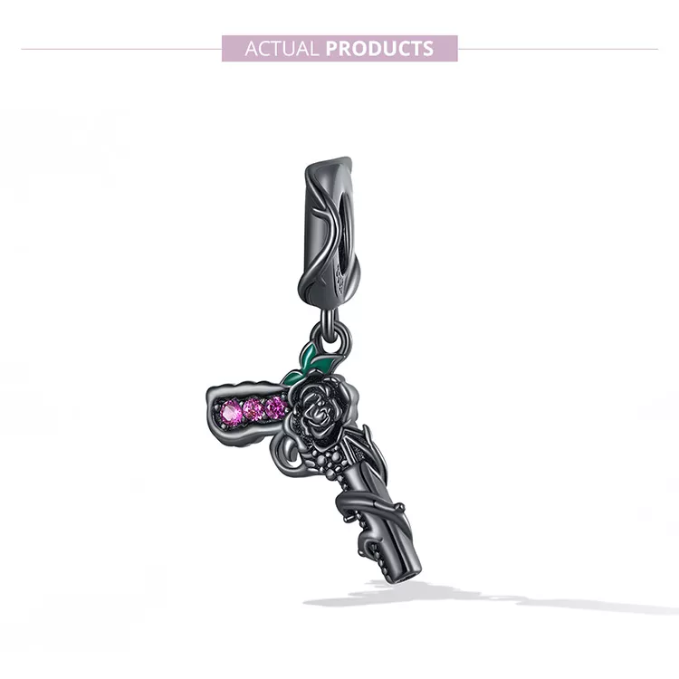 (resim) Pandora Stil Gül Pistol Sallantılı Küpe - SCC2241 - Görüntüle 7