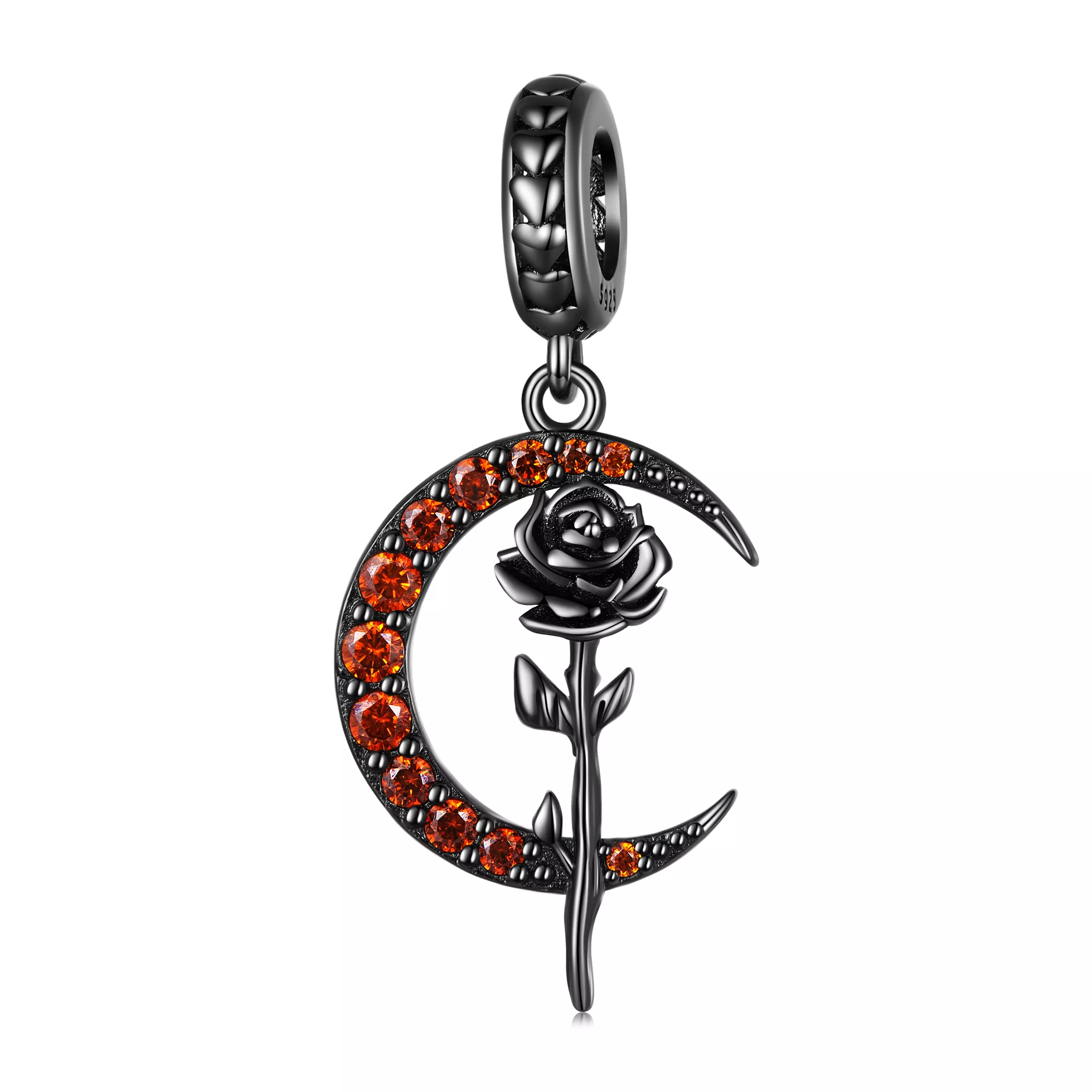 pandora stili ay gül sallantılı küpe scc2384