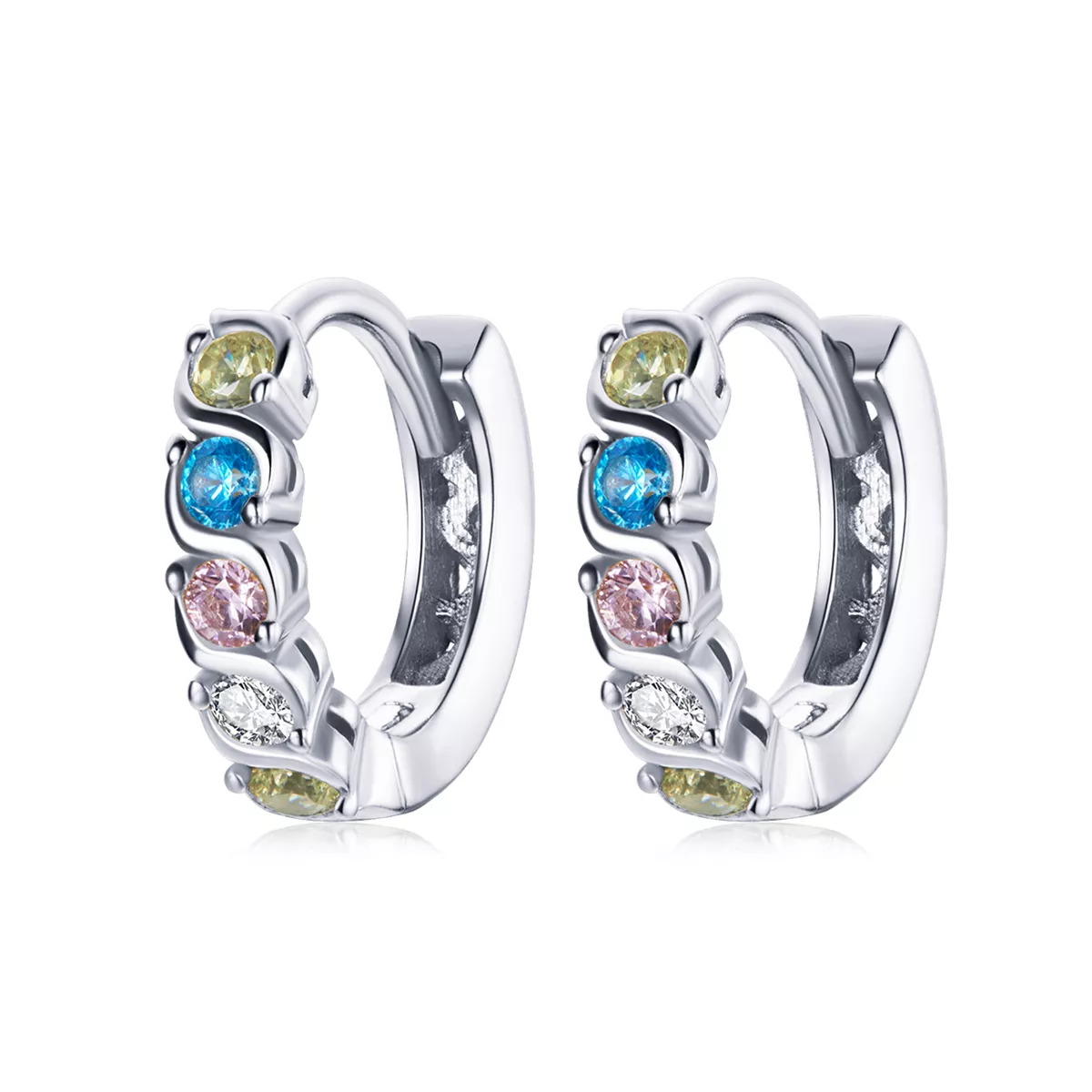 pandora stil parlak küpe halkaları sce1166 a