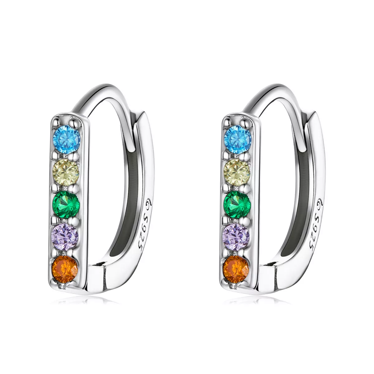 pandora stili renkli zirkon hoop küpe bse576