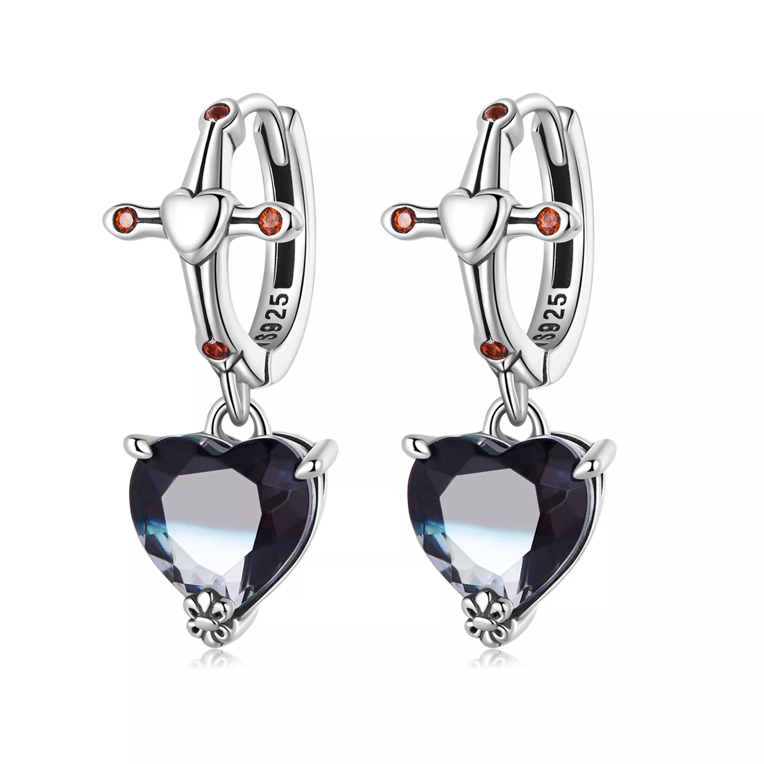 pandora stili çapraz küpe halkaları sce1518