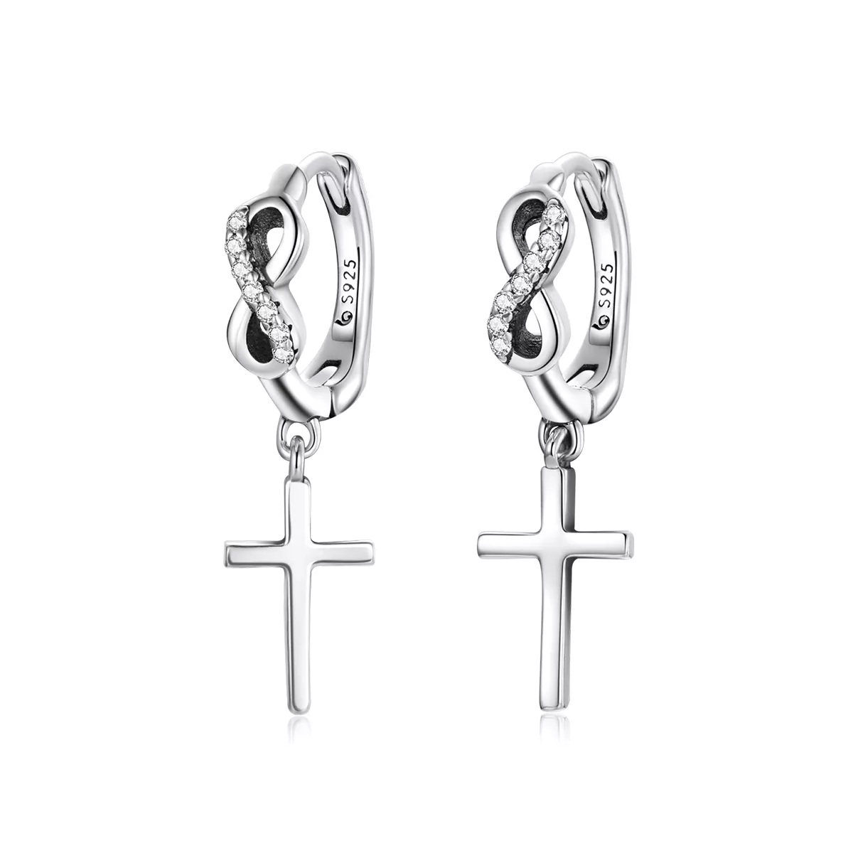 pandora tarzı yaratıcı haç hoop küpeler bse474