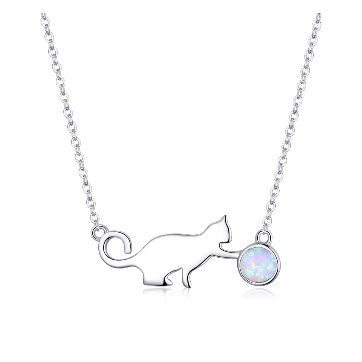 pandora stili opal kedi kolye scn395