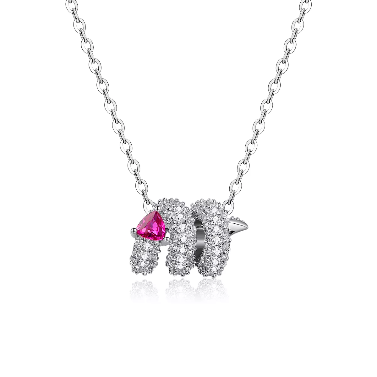 pandora stilinde romantik yılan kalp kolye bsn150