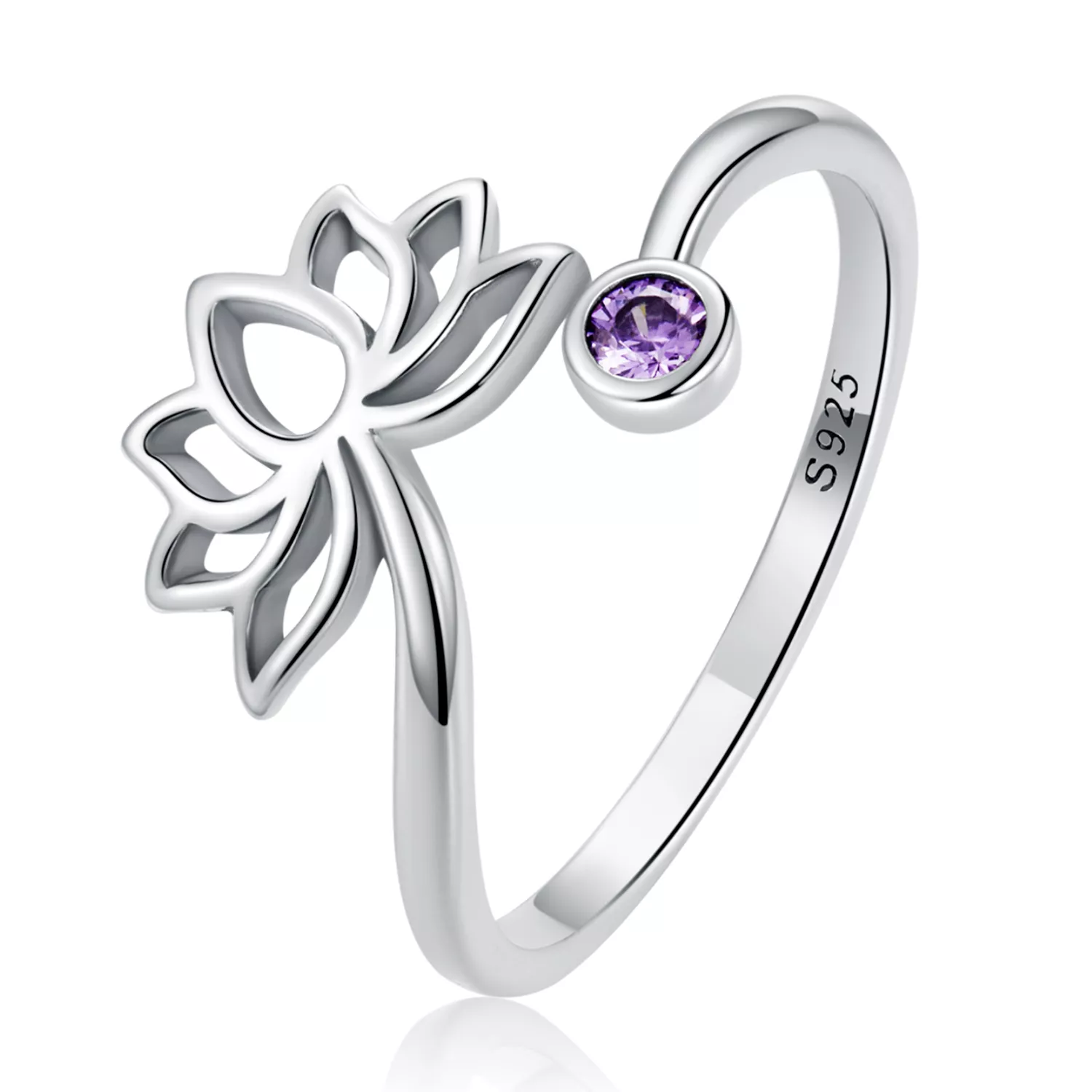 pandora stili basit lotus açık yüzük scr821