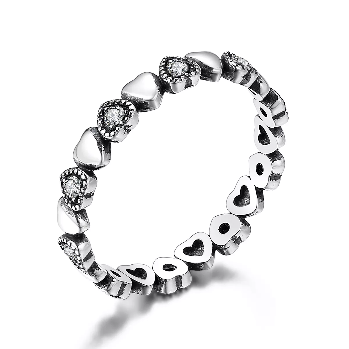 pandora stili çapraz kalpler yüzük scr140 wh