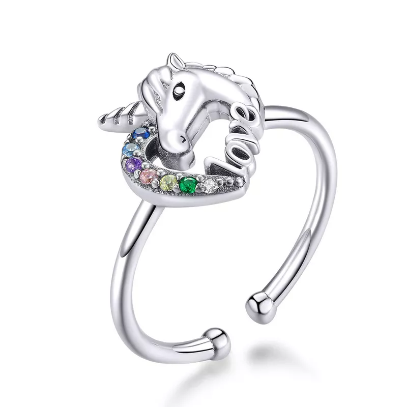 pandora tarzı rüya unicorn açık yüzük scr644