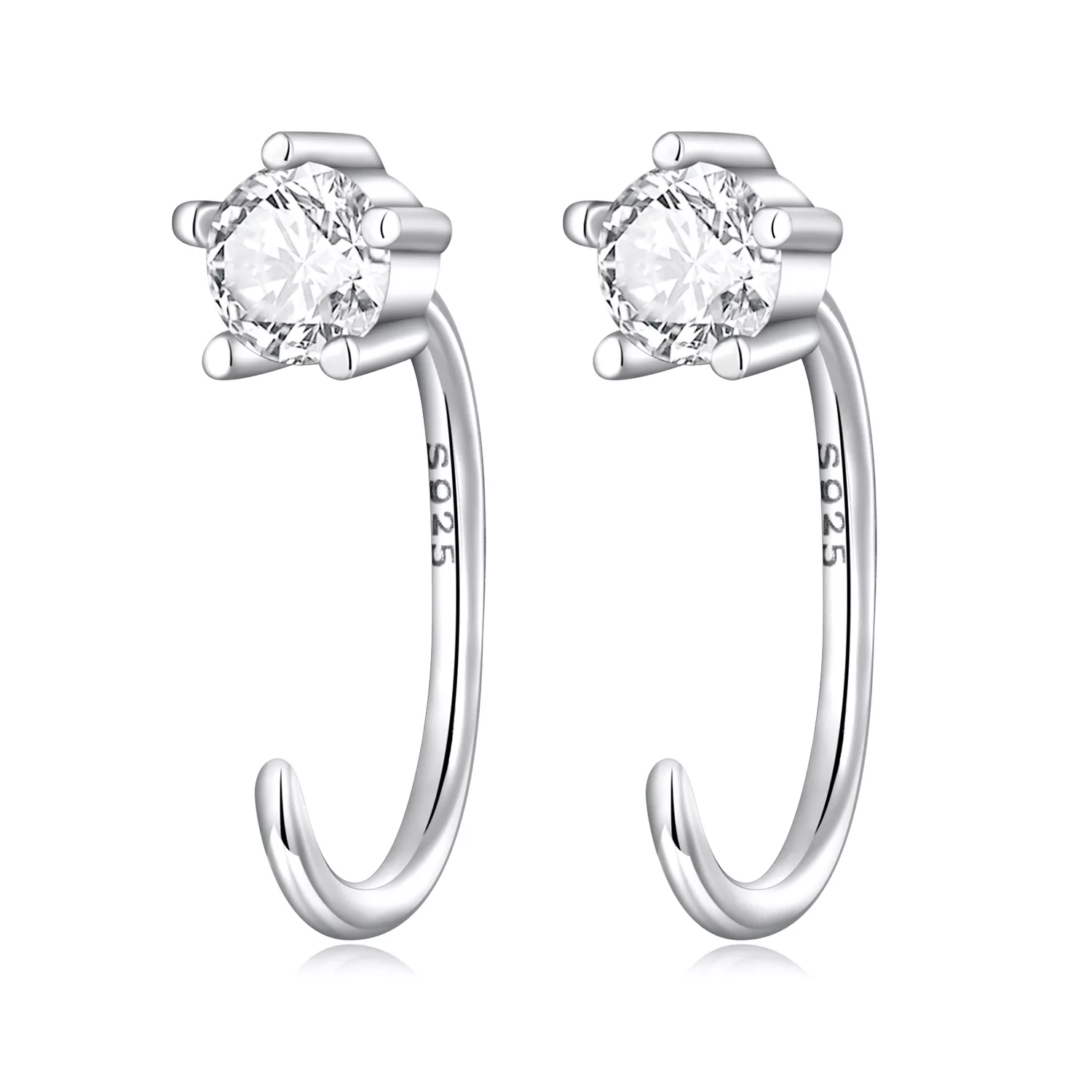 pandora stili basit ve parlak çivi küpeler sce1422
