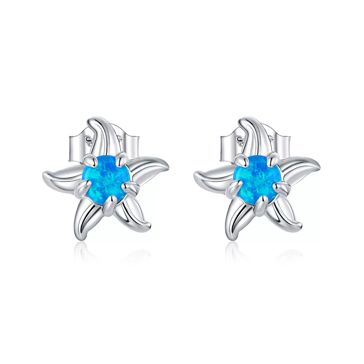 pandora stili mavi denizyıldızı küpe sce886