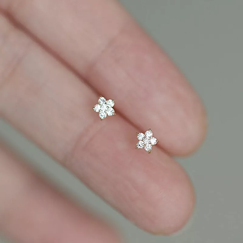 (resim) Pandora Stili Mini Çiçek Küpe - BSE598-B - Görüntüle 3