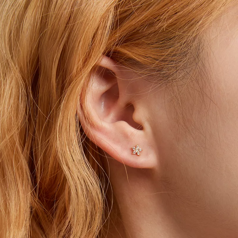 (resim) Pandora Stili Mini Çiçek Küpe - BSE598-B - Görüntüle 6
