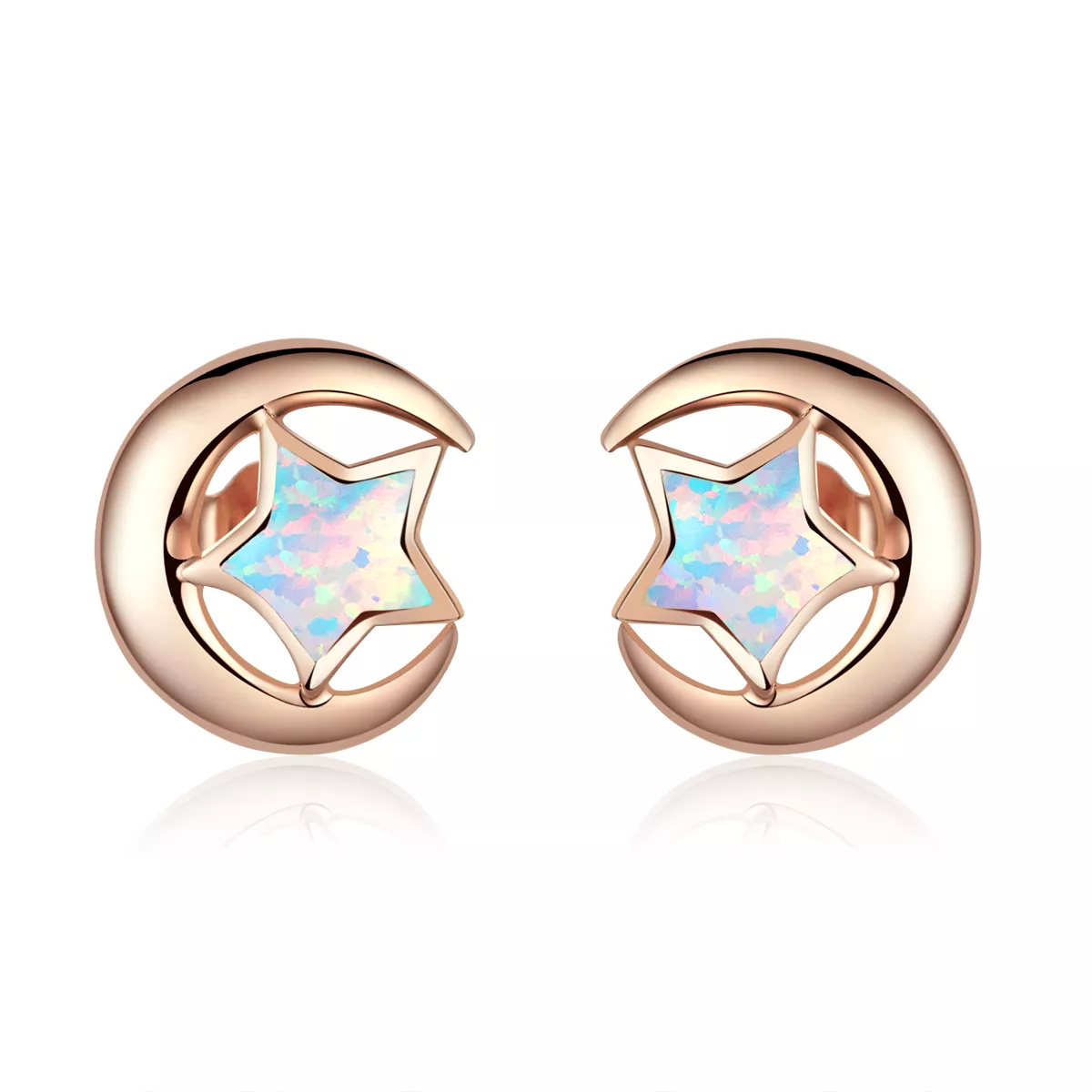 pandora stili opal ay yıldızı küpe sce816 c