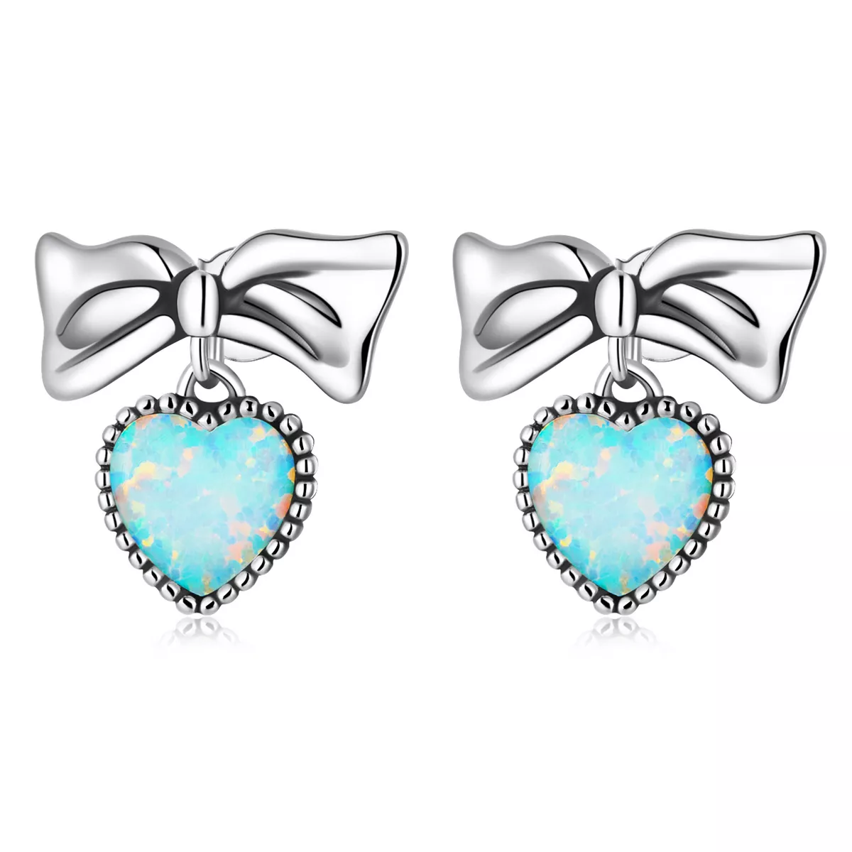 pandora stili opal kalp kurdele küpe sce1374