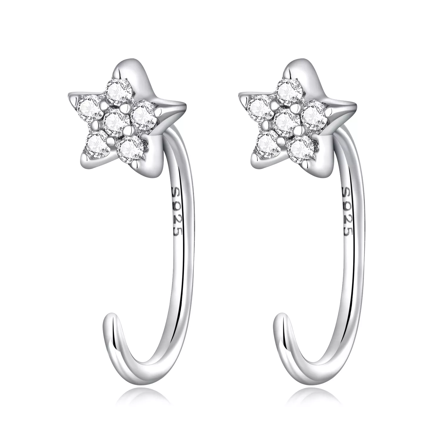 pandora tarzı basit yıldız küpe sce1421