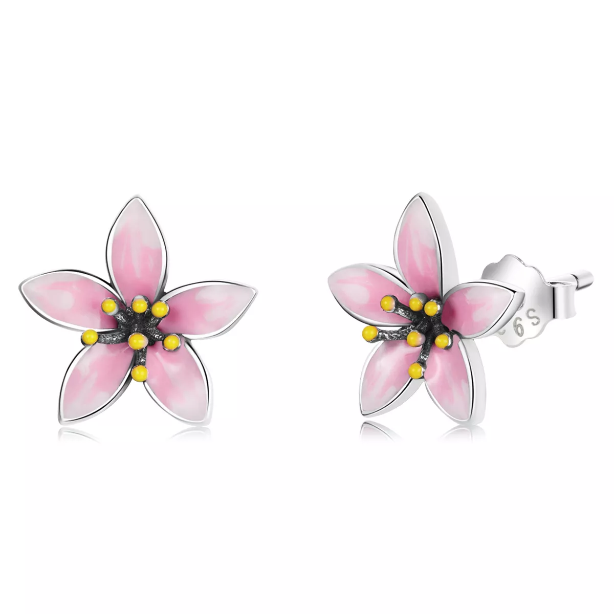 pandora tarzı pembe sakura küpe sce1273