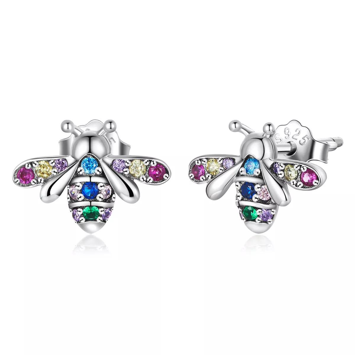 pandora tarzı renkli arı küpe bse559