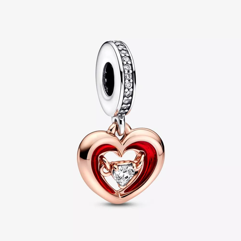 pandora i̇ki tonlu işıltılı kalp asılı charm 782450c01
