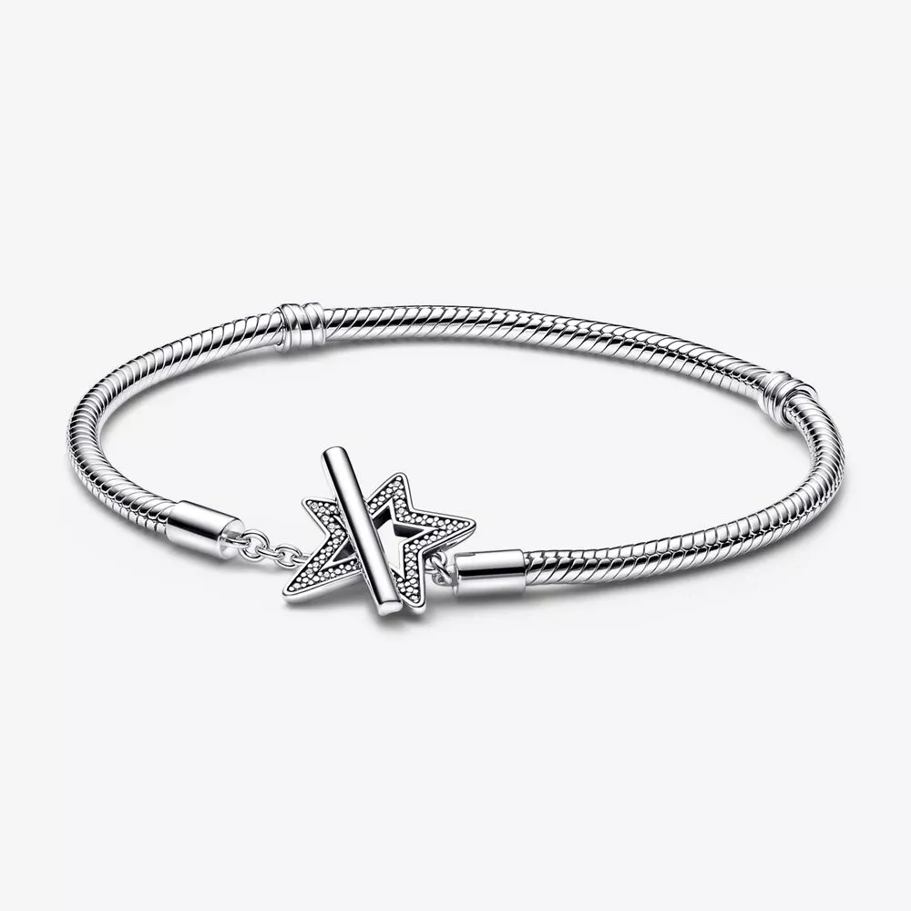 pandora moments asimetrik yıldızlı t bar yılan zincir bileklik 592357c01