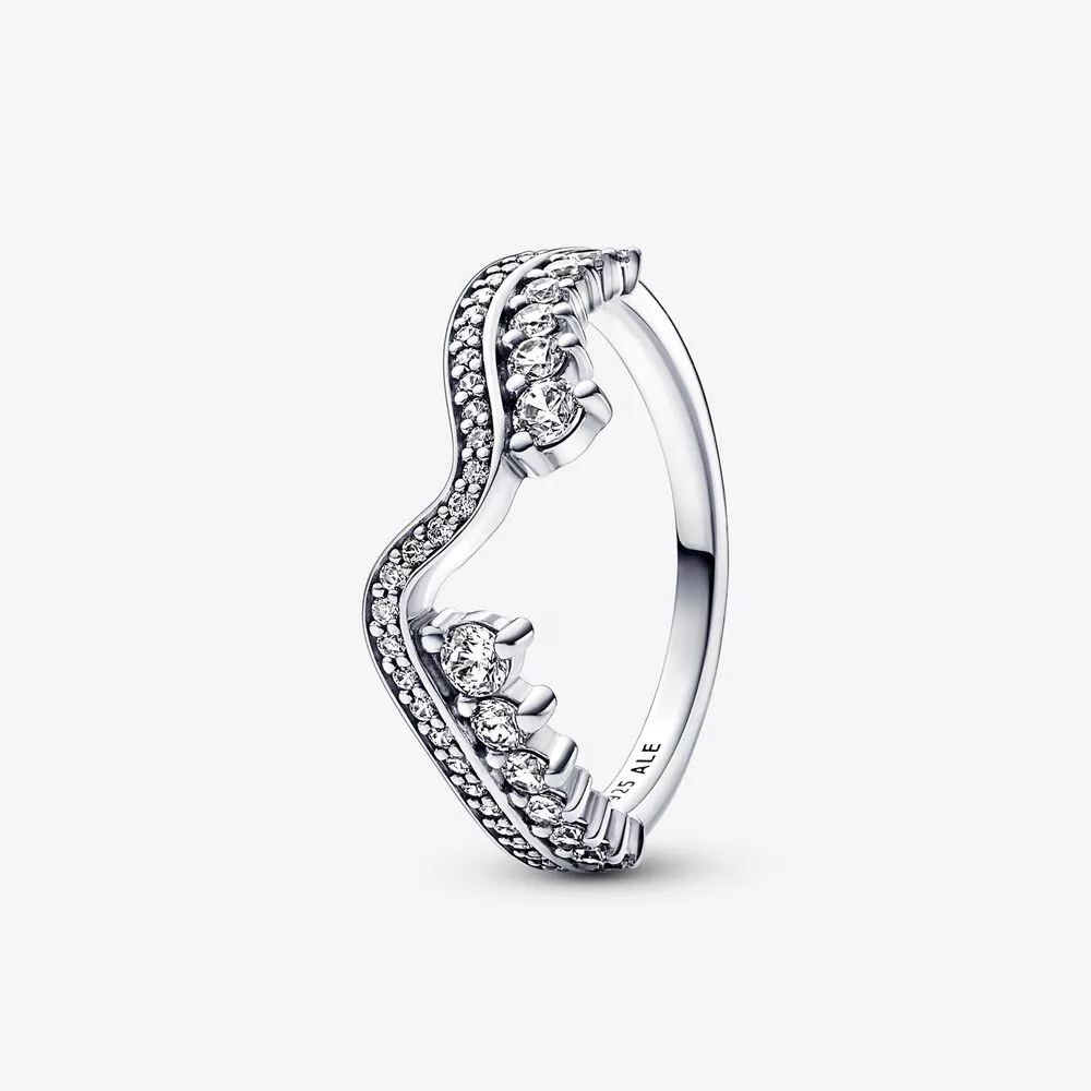 pandora parlayan asimetrik dalga yüzük 192543c01