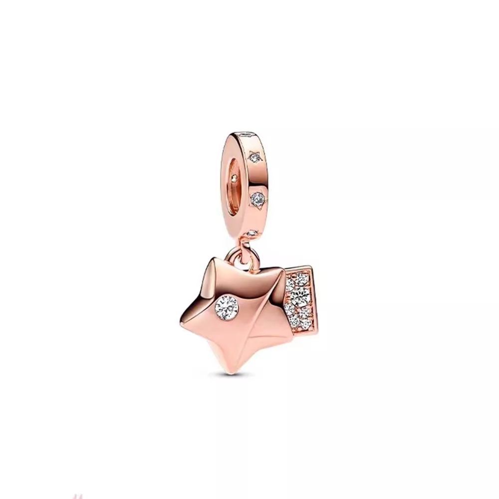 pandora rose altın şans yıldızı sarkan kolye 782483c01