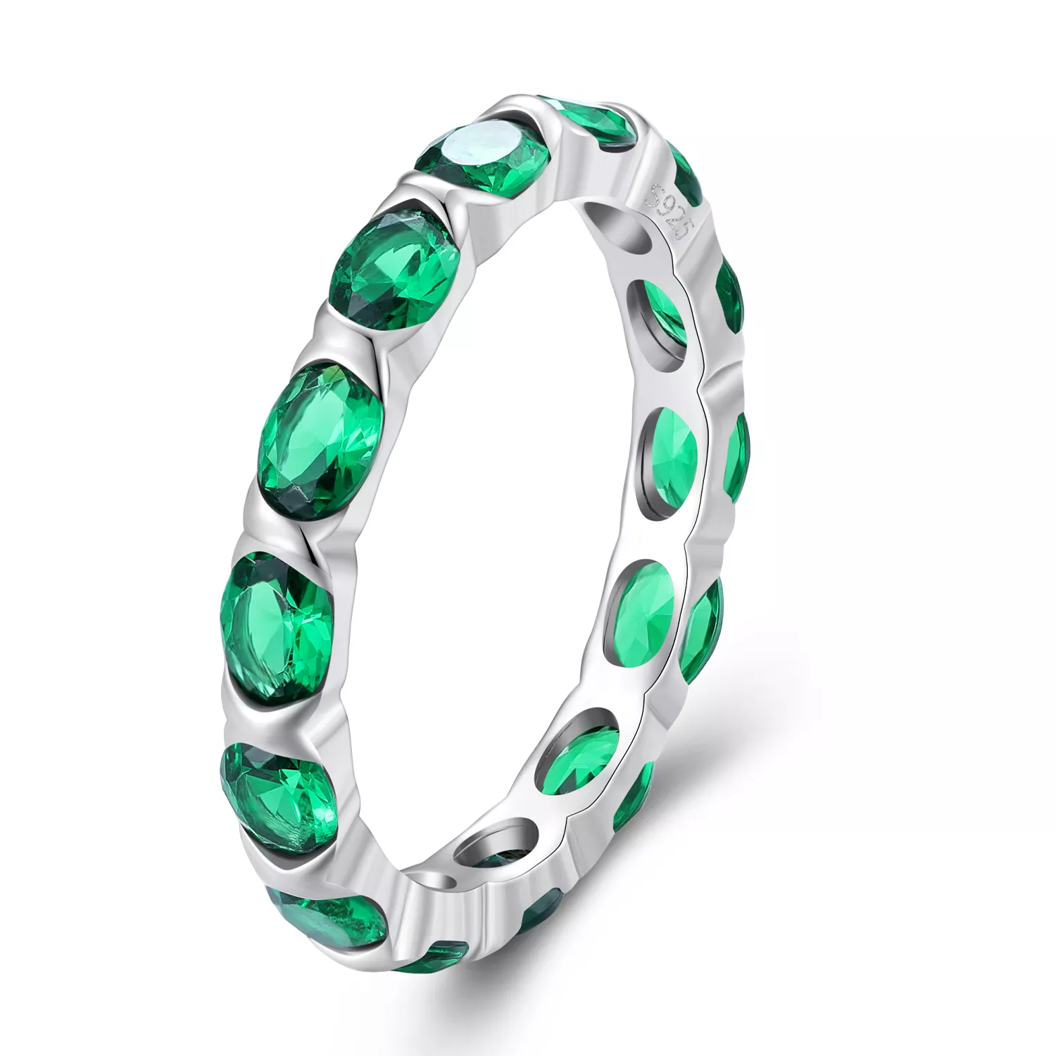 pandora stil tam pave yeşil spinel yüzük bsr432