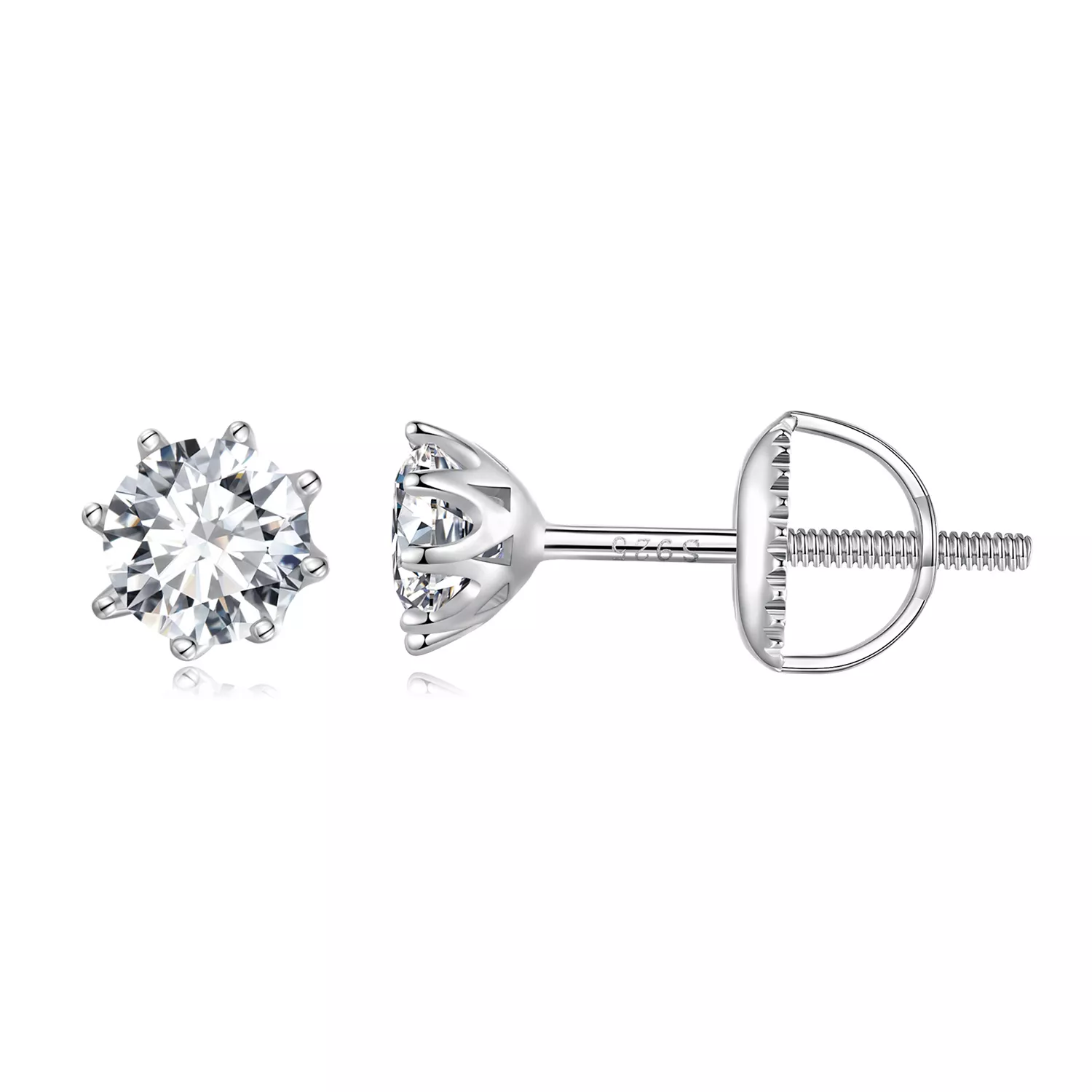 pandora stili 0.5 karat moissanite halka küpeler mse019 s
