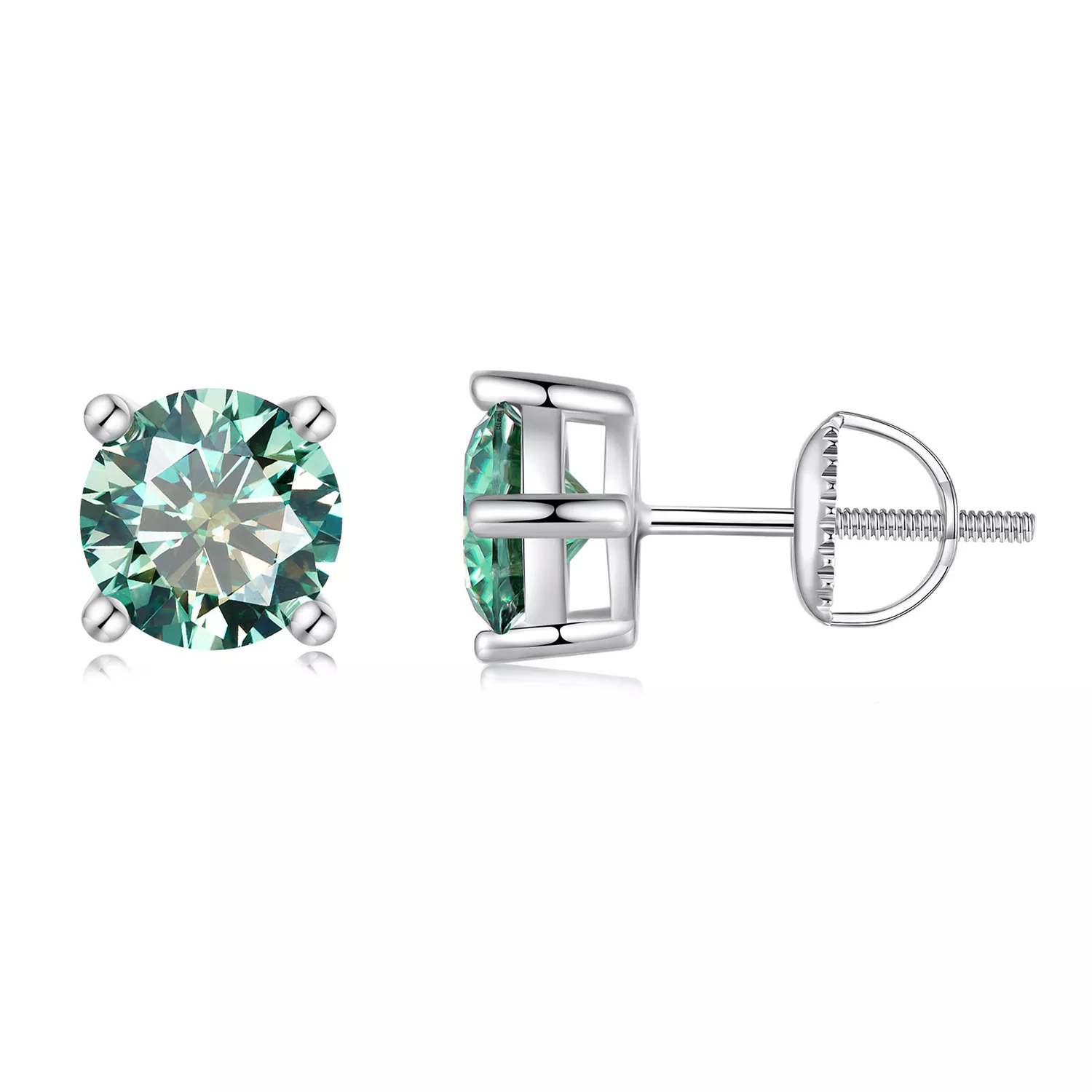 pandora stili bir karat dört pençe moissanite küpe mse003 cfl