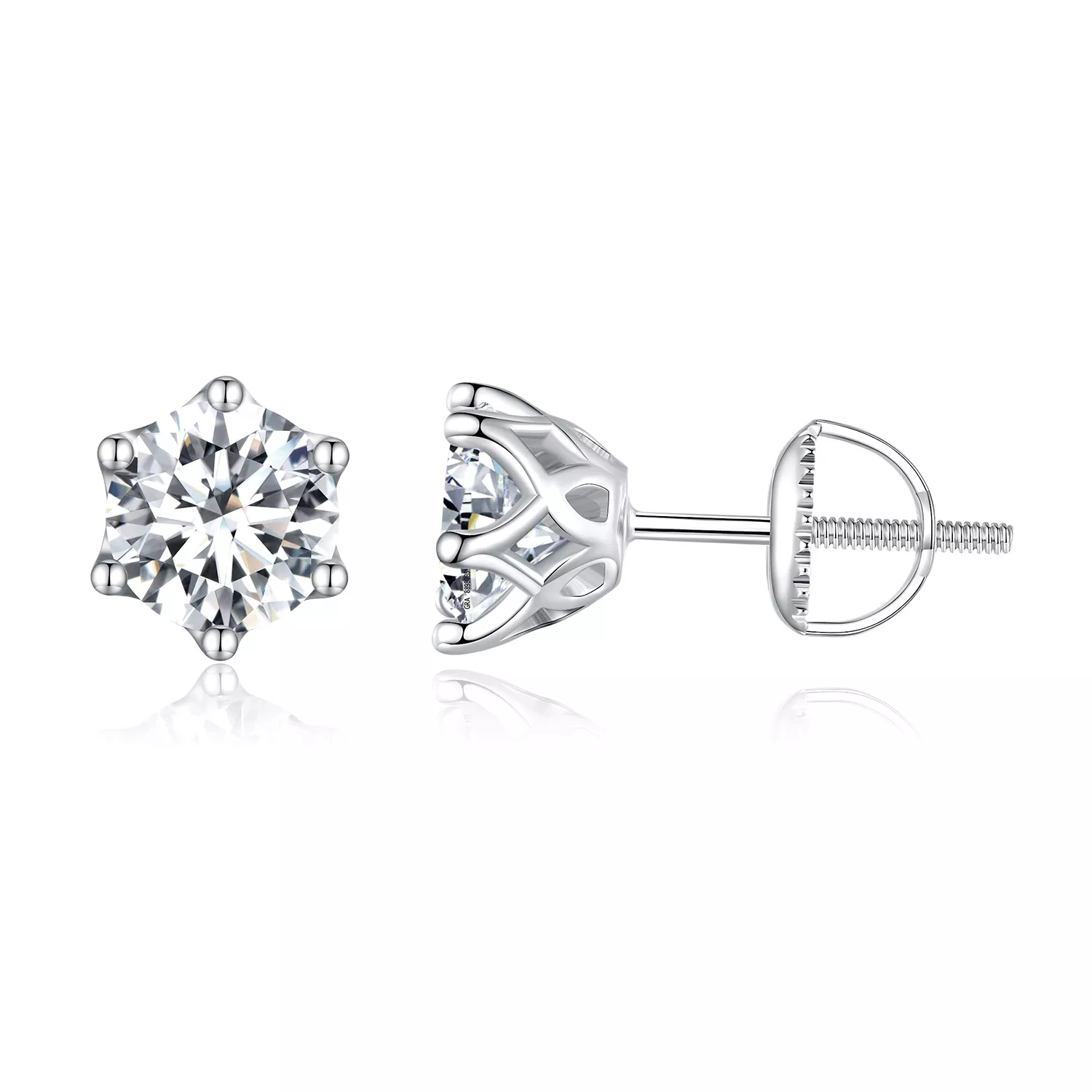 pandora stili bir karat dört pençeli moissanite küpe mse004 xl