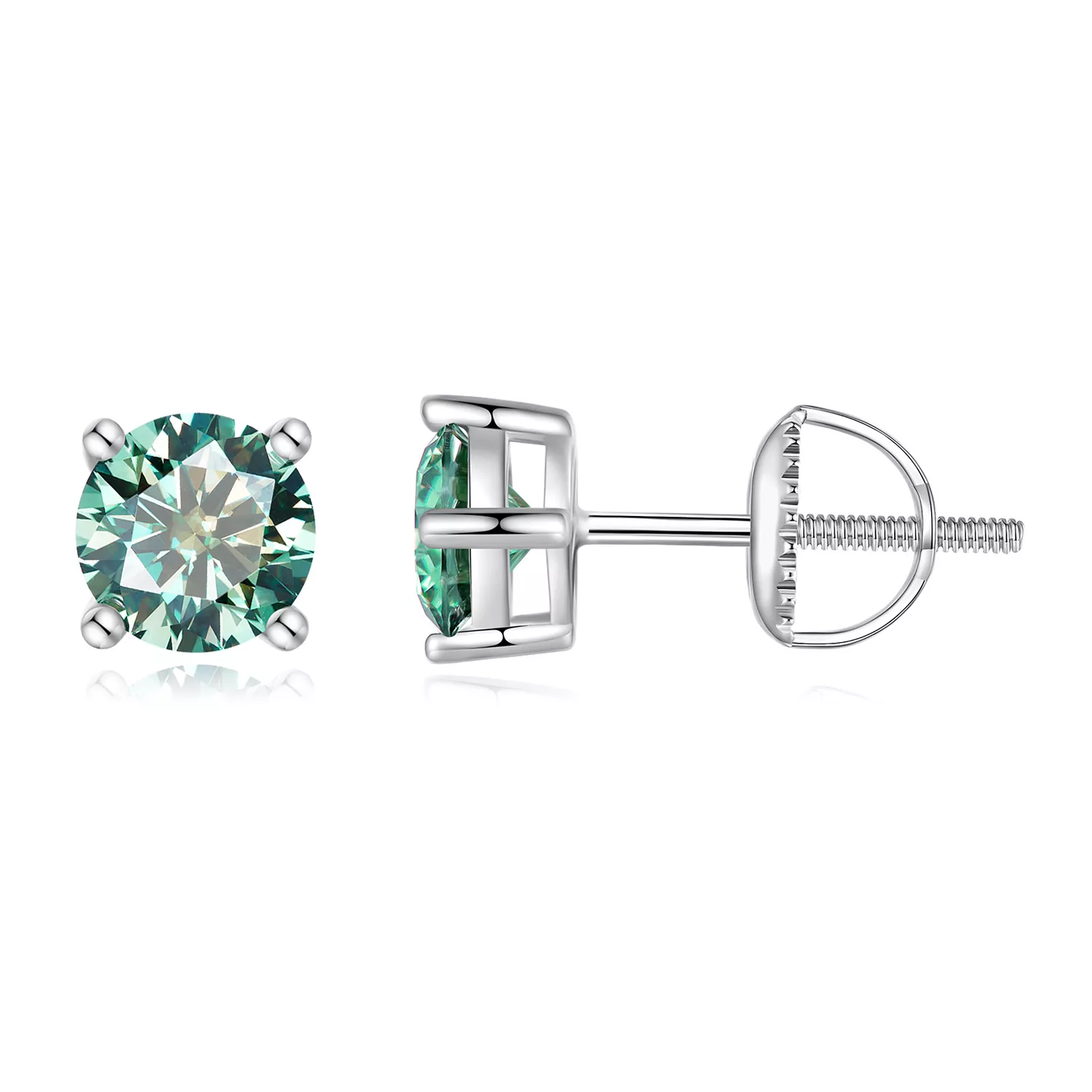 pandora tarzı 0.5 karat dört pençeli moissanite küpe mse003 cfs