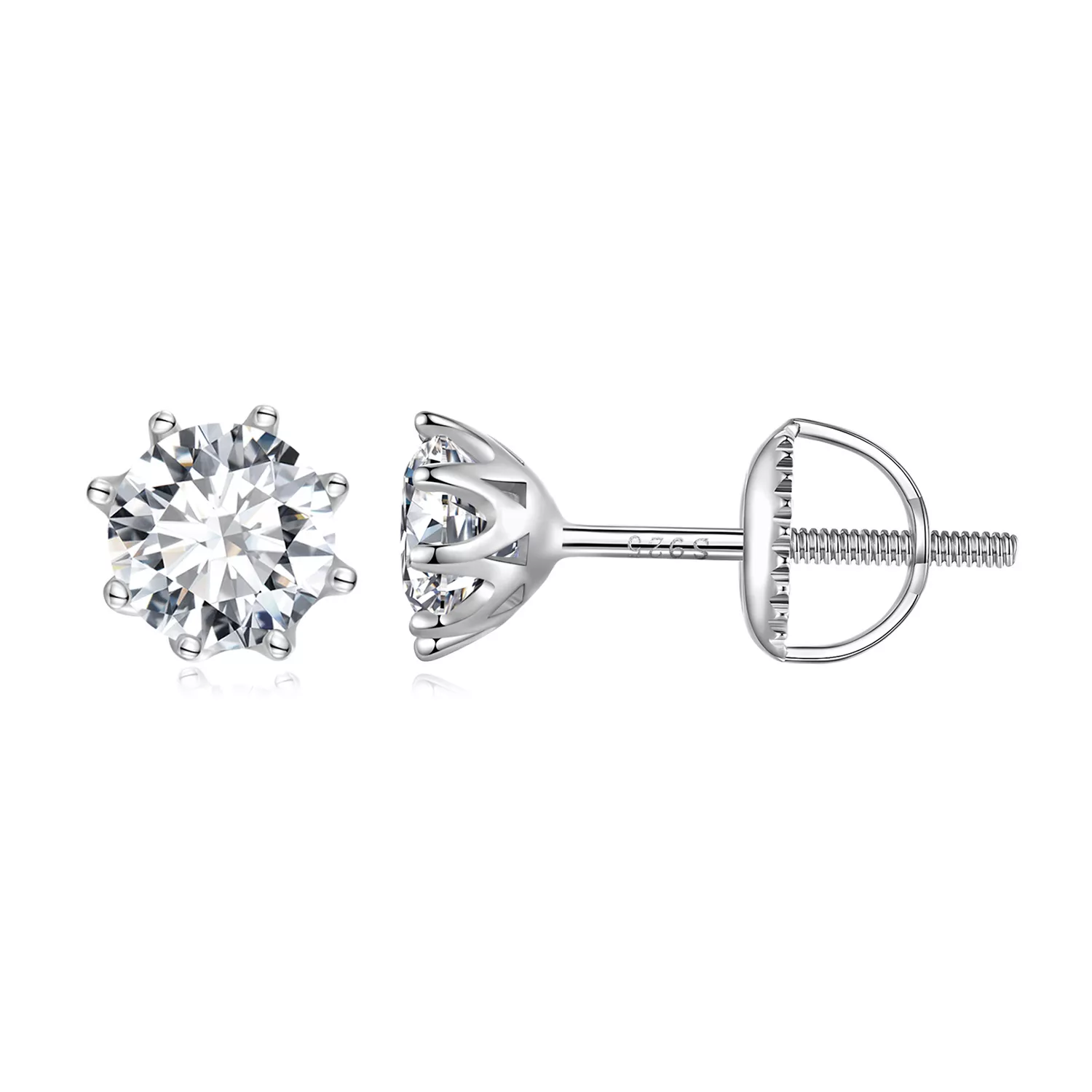 pandora tarzı 1 karat moissanite küpe mse019 l