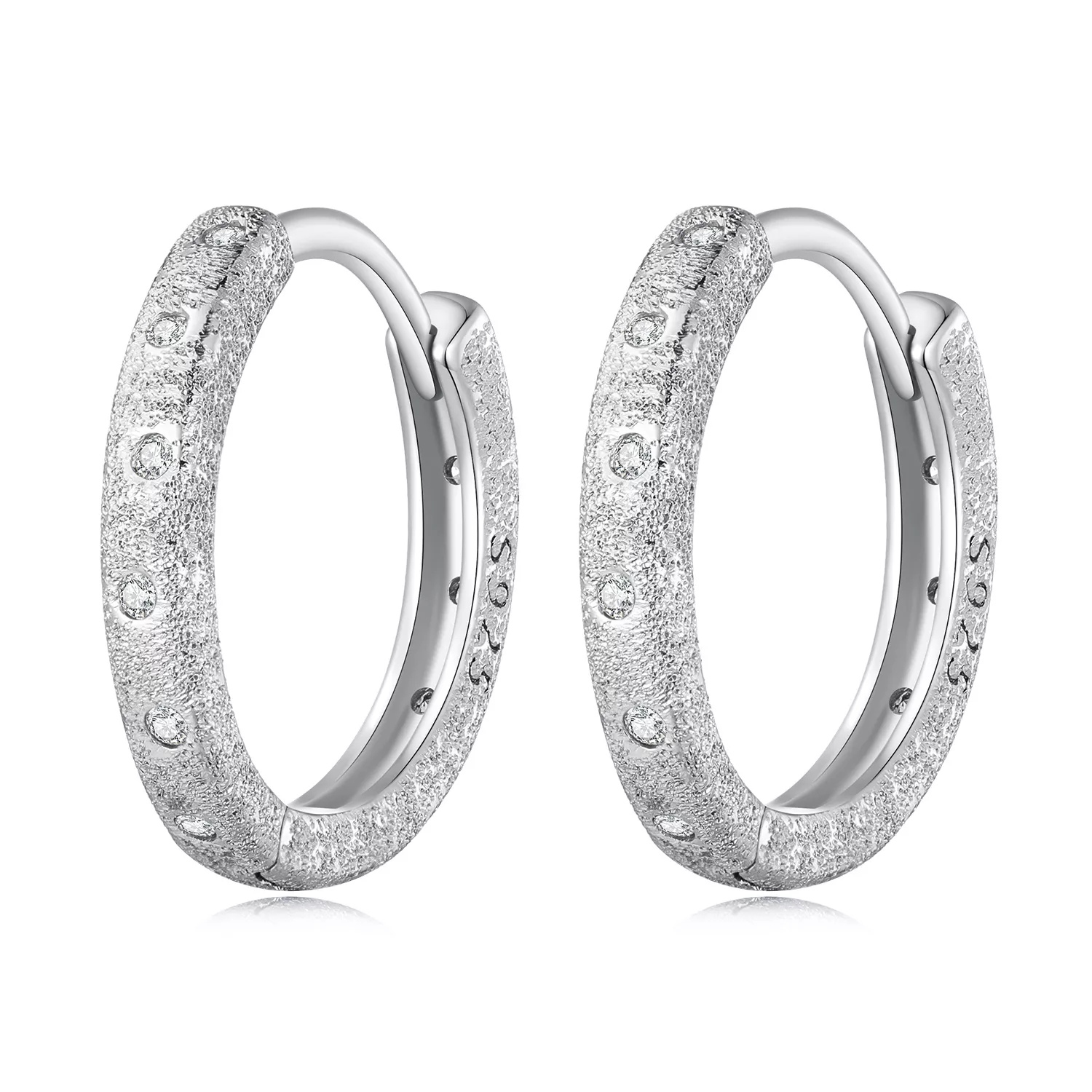 pandora tarzı geometrik flaş halka küpeler bse848