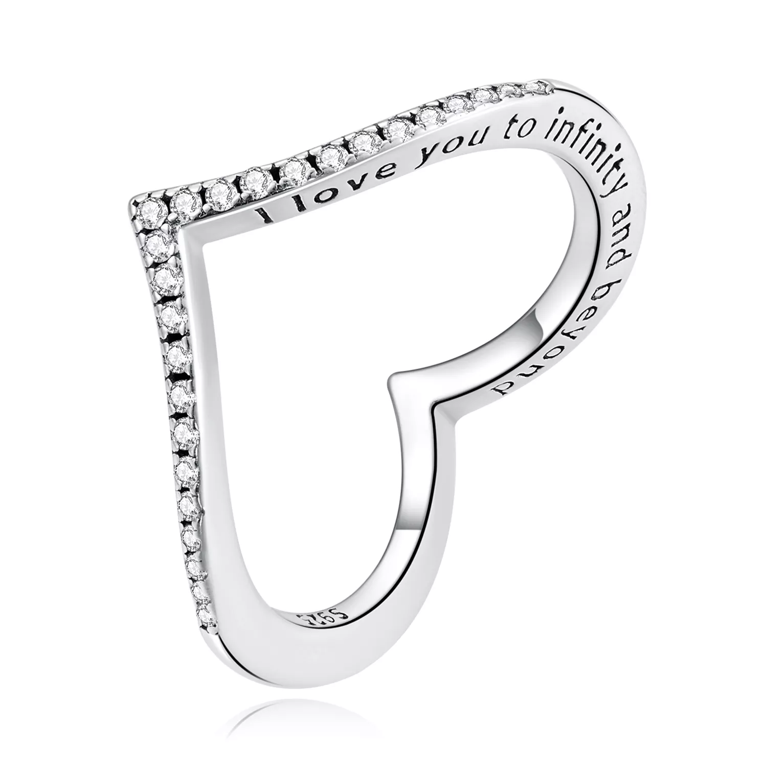 pandora stil kalp dilek kemiği yüzük scr856