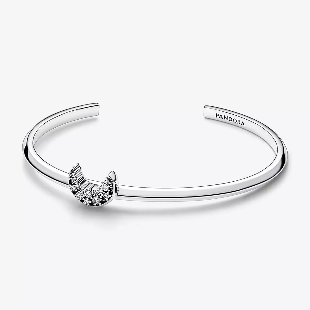 pandora ay gümüş açık bilezik açık kübik zirkonya ile 592789c01