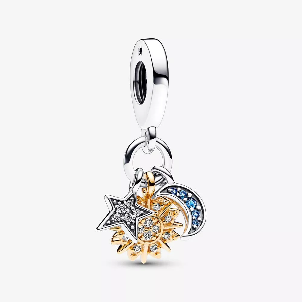 pandora i̇ki renkli göksel üçlü asılı charm 762676c01
