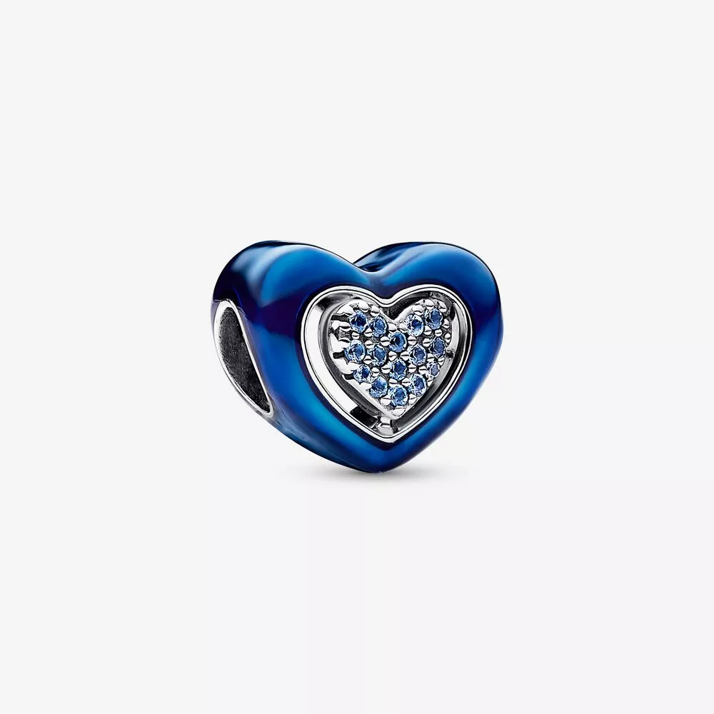 pandora mavi dönebilen kalp charm 792750c01