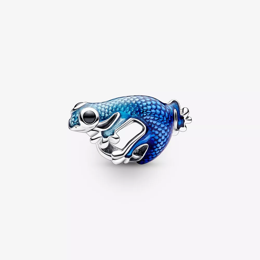 pandora metalik mavi kertenkele kolye 792701c01